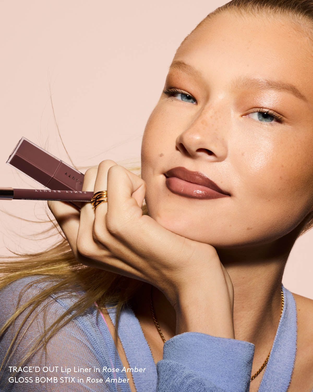 Trace'd Out Longwear Waterproof Pencil Lip Liner — Rose Amber