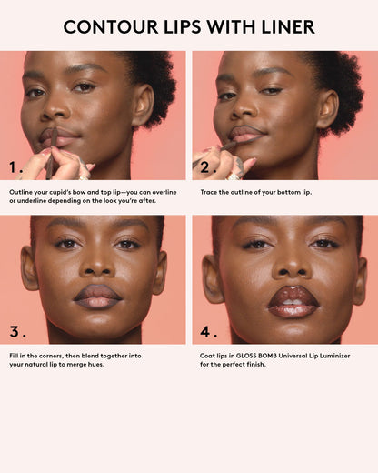 Trace'd Out Longwear Waterproof Pencil Lip Liner — Rose Amber